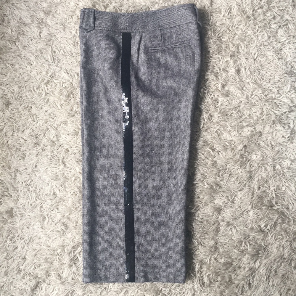 Ann Taylor Loft Crop Pant Culotte Sequin Stripe 8